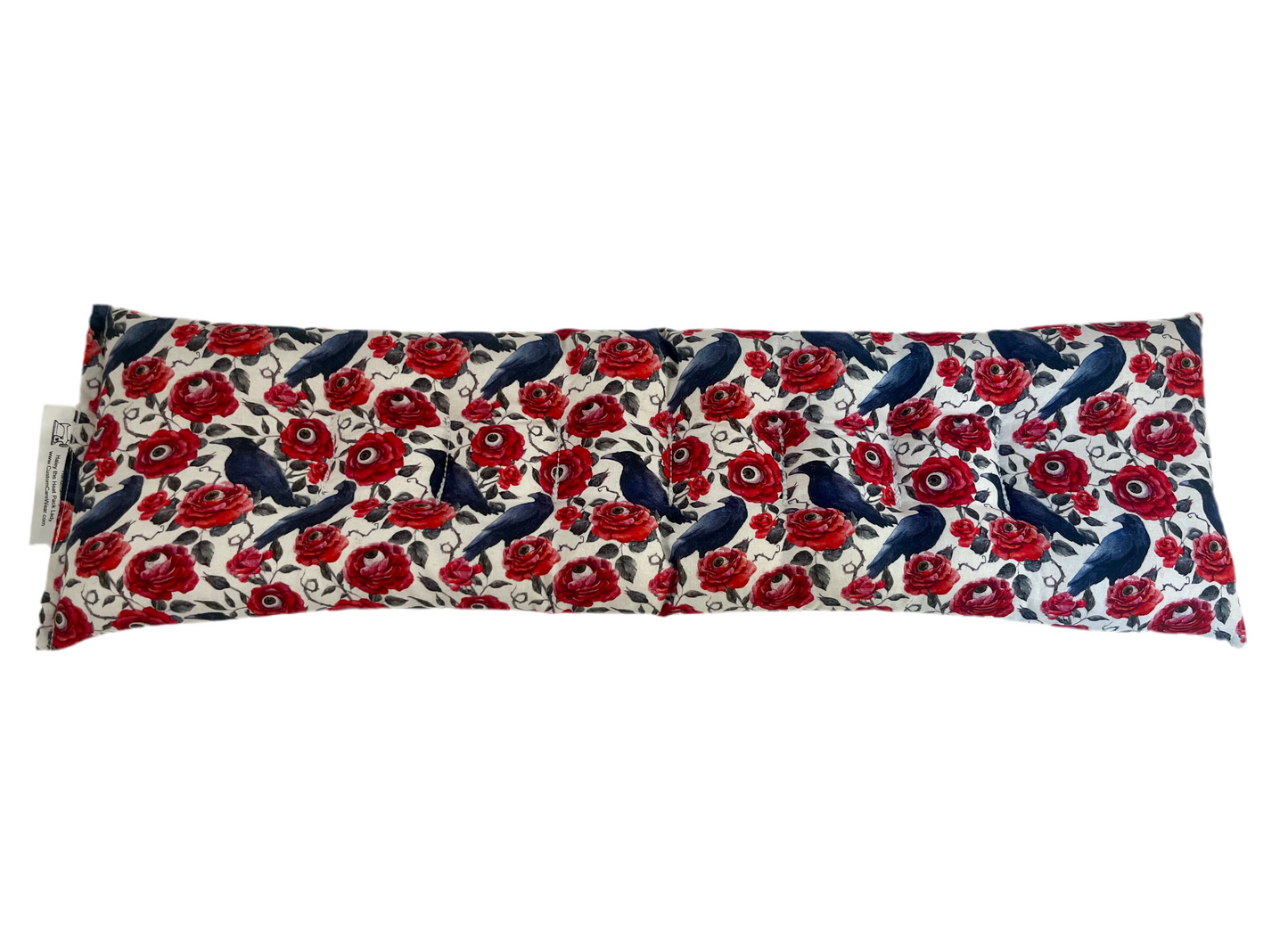 Dual Sides Roses w/ Eyes and Ravens with Black and White Stripes Neck & Body Wrap
