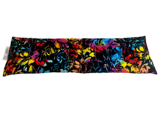 Rainbow Hawaiian Flowers on Black Neck & Body Work
