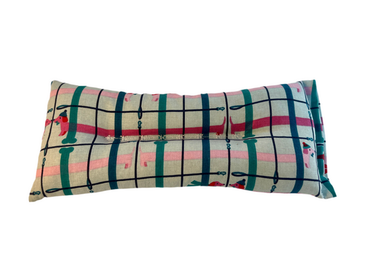 Weiner Dogs and Bones Plaid Weighted Eye Pillow