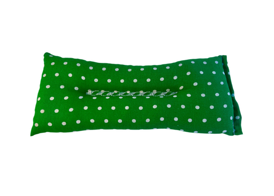 Green with White Polka Dots Weighted Eye Pillow
