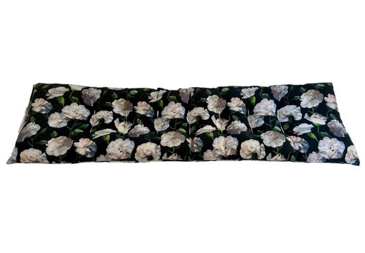 White Carnations on Black Neck & Body Wrap