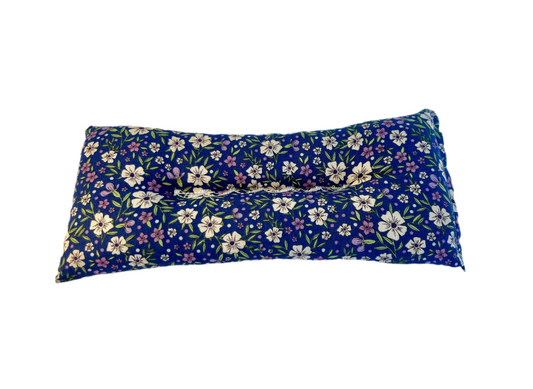 Little Purple and Beige Flower on Navy