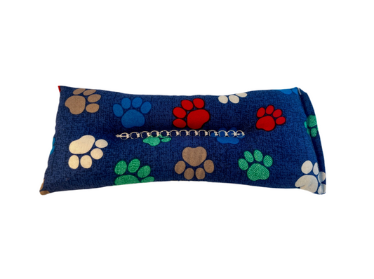 Paw Prints on Blue Weighted Eye Pillow