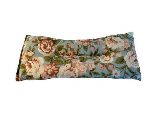 Pink Roses on Green Weighted Eye Pillow