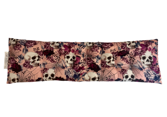 Skulls with Mauve Flowers on Pink Neck & Body Wrap