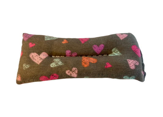 Hearts on Gray Snuggle Weighted Eye Pillow