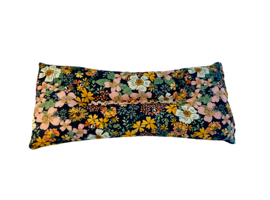 White, Peach and Yellow Flowers Weighted Eye Pillow
