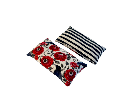 Dual Sides Crows, Roses with Eyes and black and White Stripes Hand Warmer Set