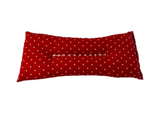 Red with White Polka Dots Weighted Eye Pillow