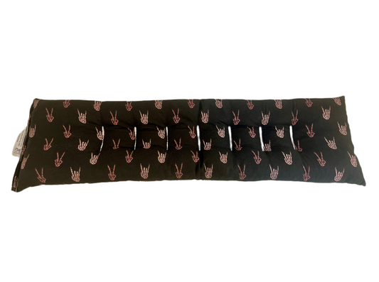Pink Skeleton Hands on Black Neck & Body Wrap