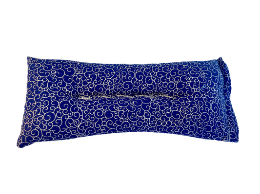 Little White Swirls on Cobalt Blue Weighted Eye Pillow