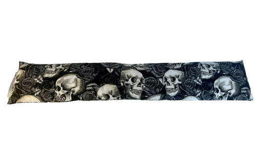 Black and White Skulls and Roses Tube Style Bed Buddy