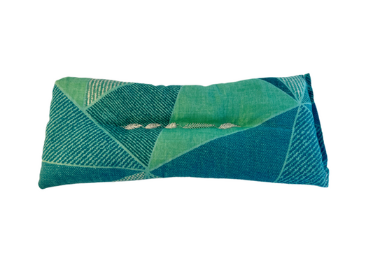 Earthy Green Triangles Weighted Eye Pillow