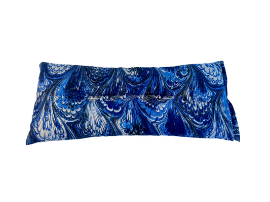 Dark Blue Whimsy Peacock Weighted Eye Pillow