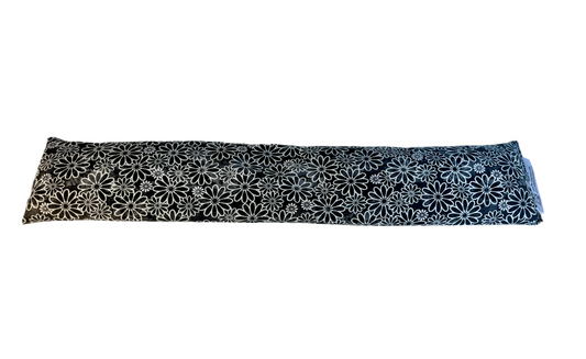 White Daisies on Black Tube Style Bed Buddy