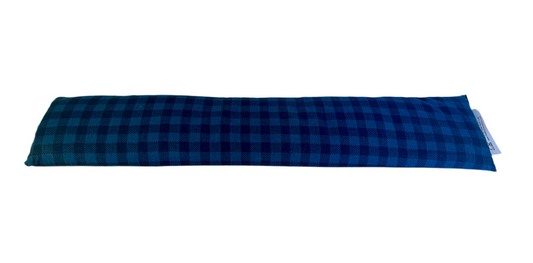 Dark Blue and Black Plaid Tube Style Bed Buddy