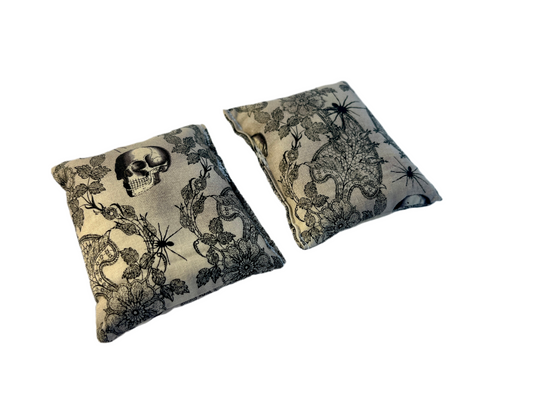 Lacey Cob Webs and Skulls Hand Warmer Set