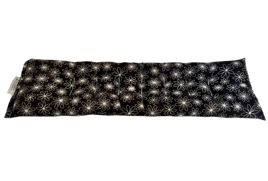 Thin White Flowers on Black Neck & Body Wrap