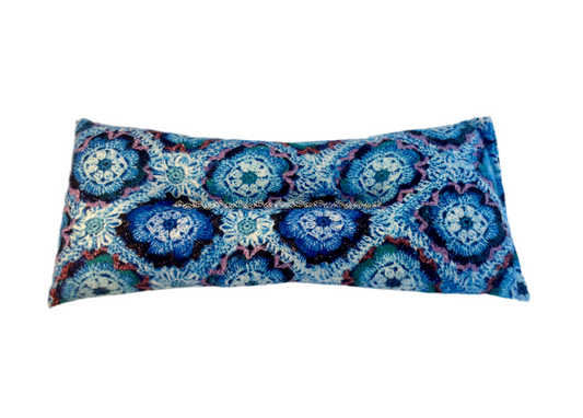Blue Medallions Snuggle Weighted Eye Pillow