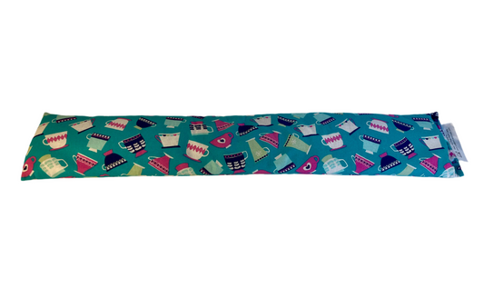 Tea Cups on Teal Tube Style Bed Buddy