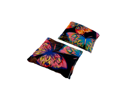 Vibrant Butterflies on Black Hand Warmer Set
