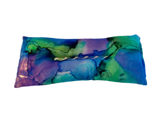Purple, Green and Blue Watercolor Weighted Eye Pillow