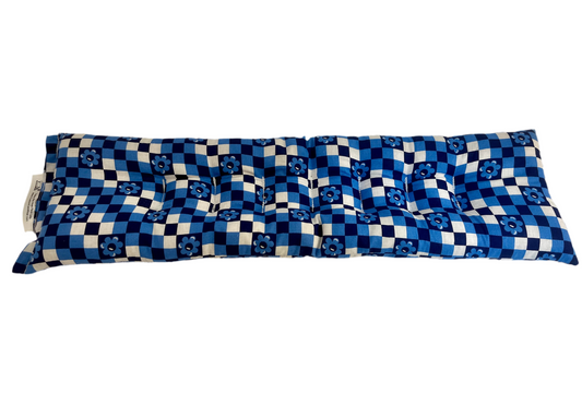 Blue Checkered Floral Neck & Body Wrap