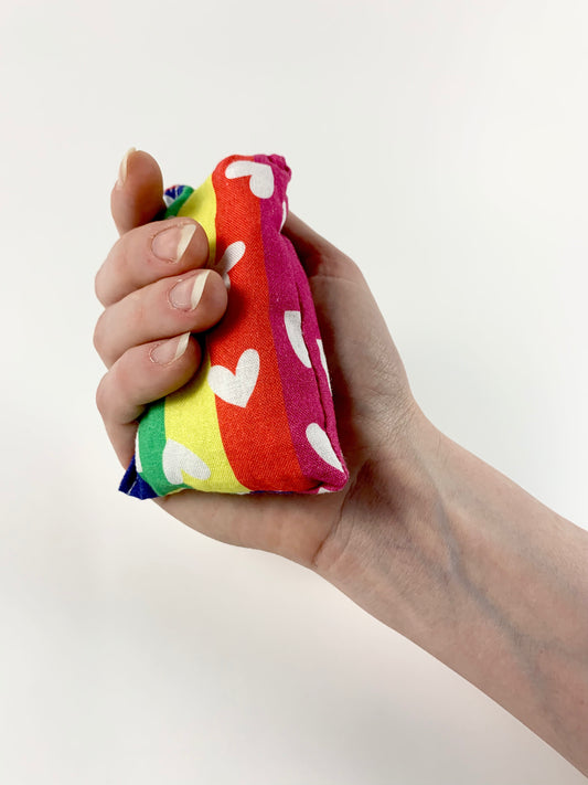 Rainbow Heart Hand Warmer Set